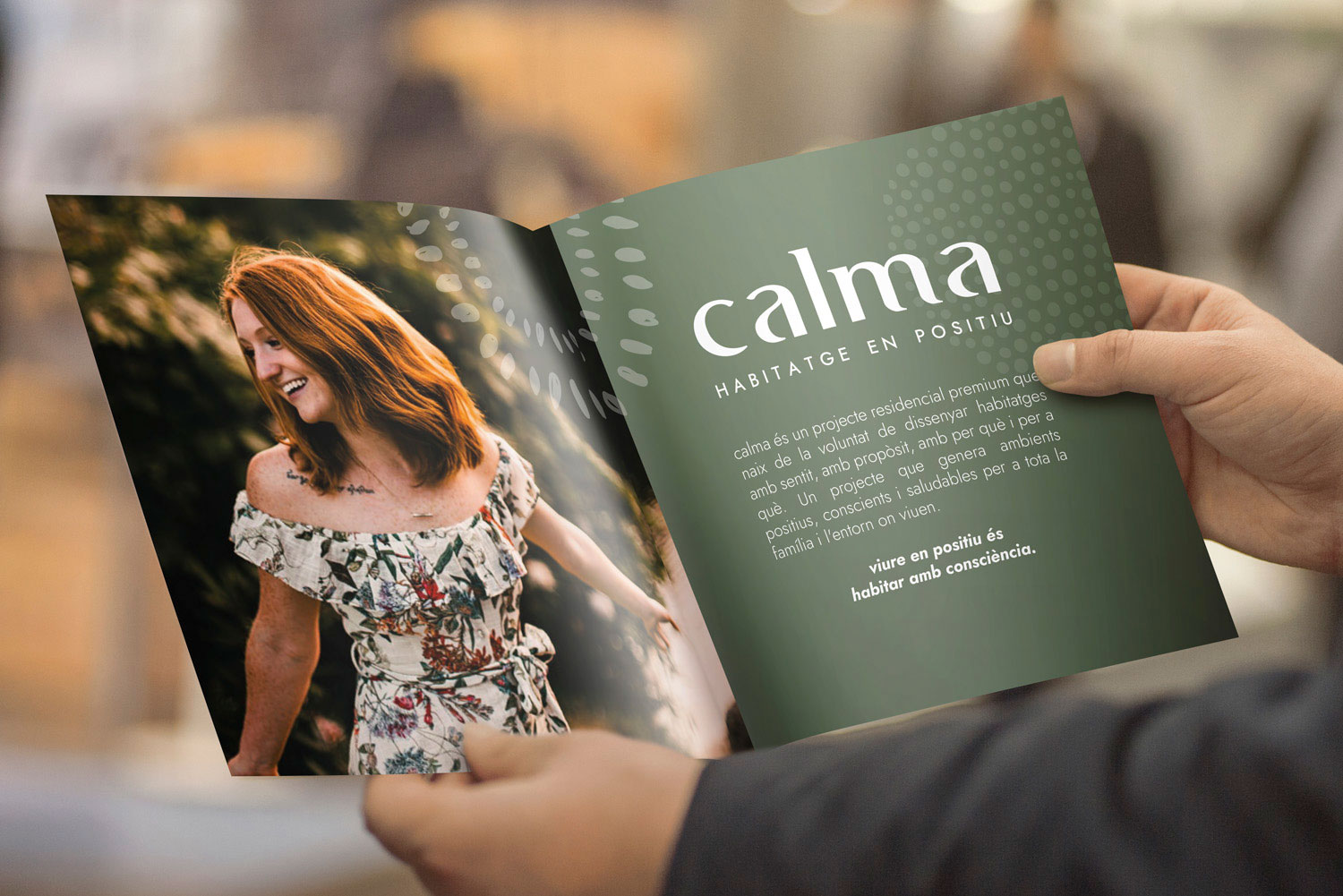 Diseño de tríptico para promoción inmobiliaria "Calma"