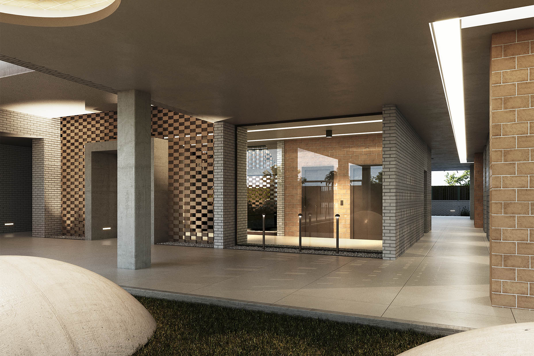 Diseño y estrategia de complejo residencial, zona común.
