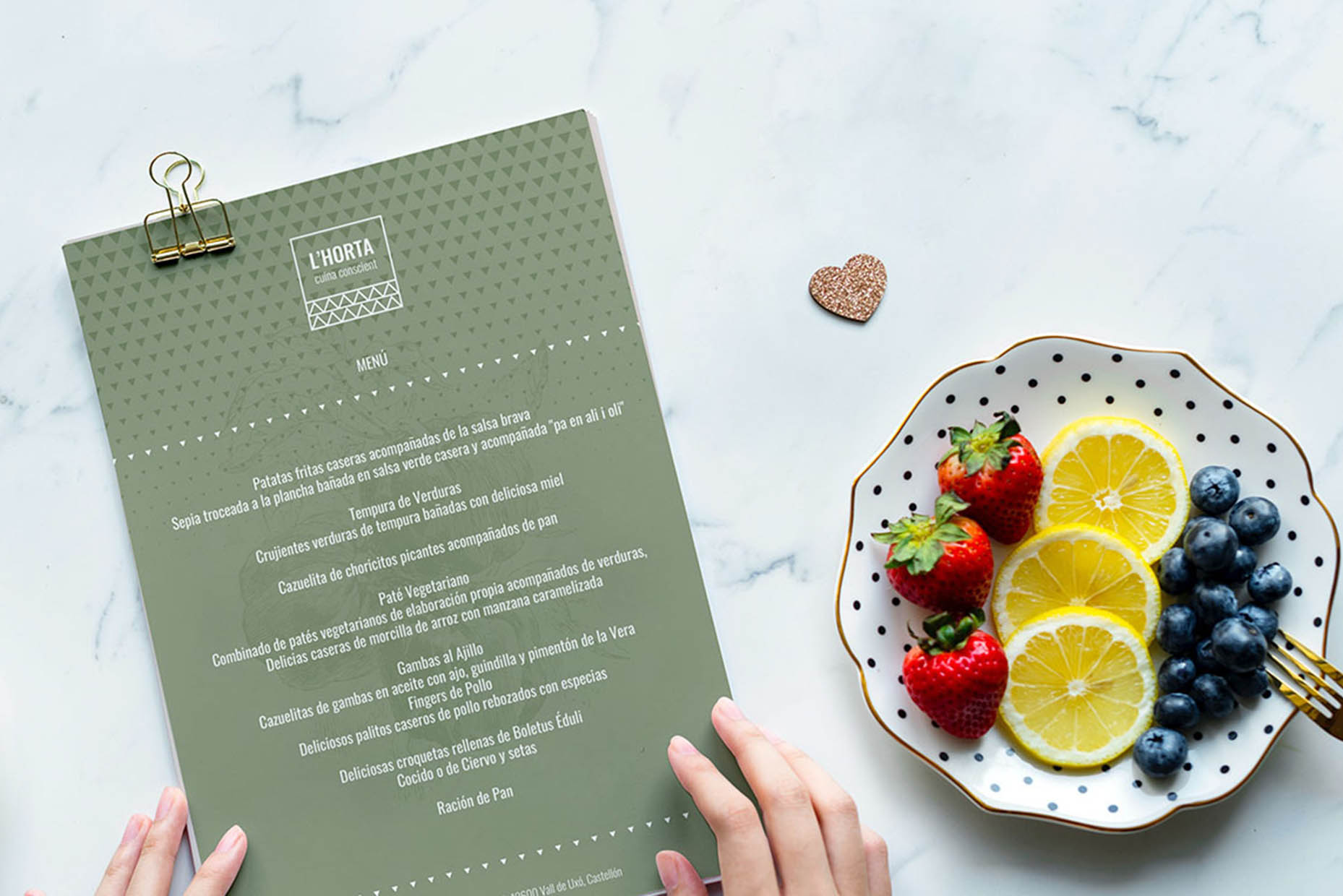 Diseño carta restaurante L´Horta