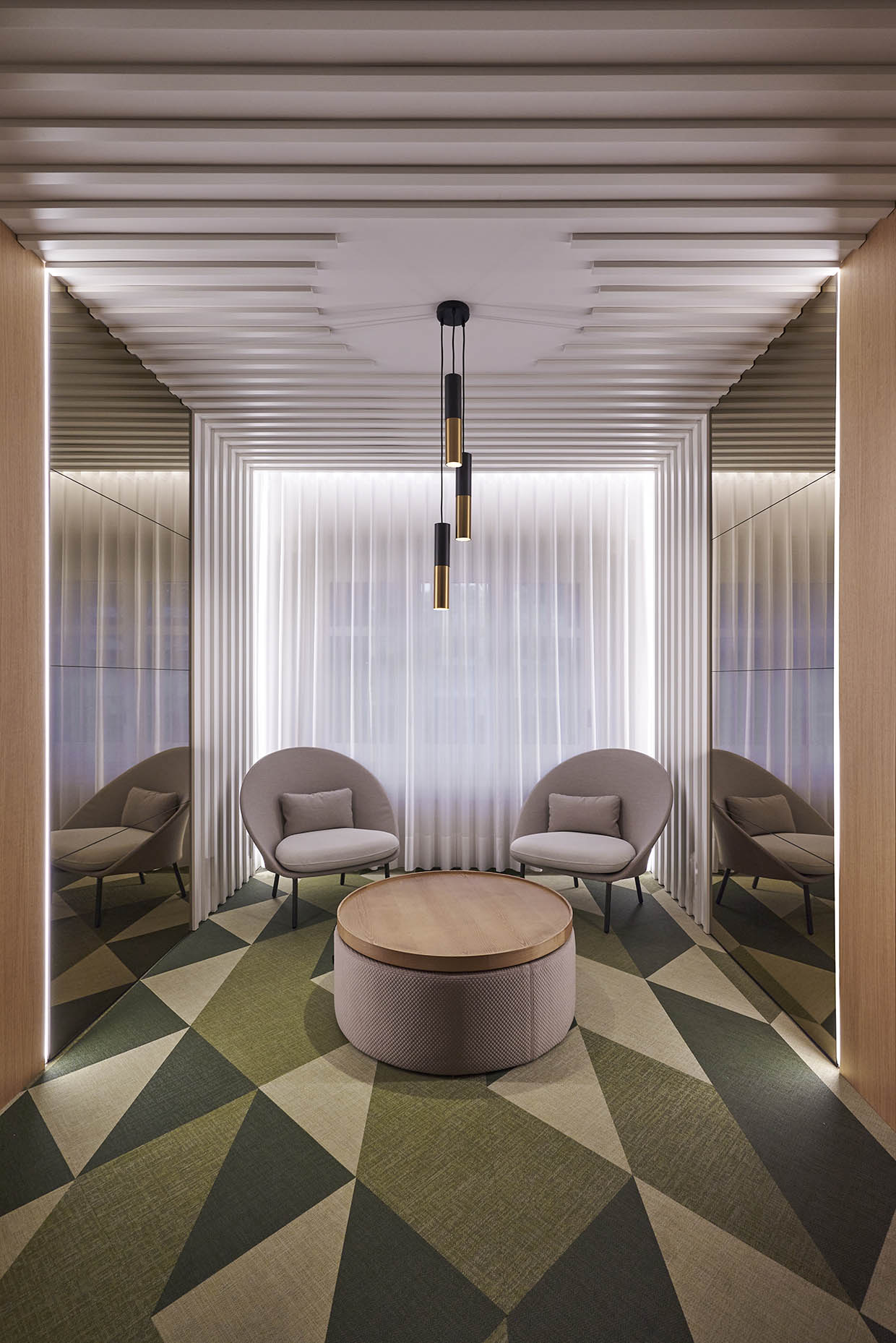 Diseño zona espera clínica estética en Barcelona